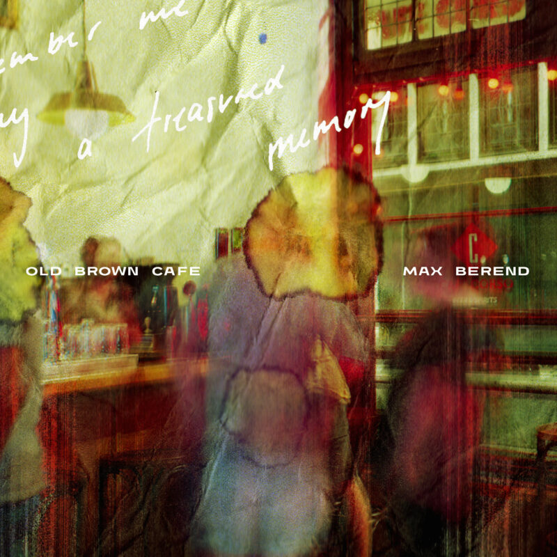 The cover shows a blurry picture of an old brown café in Amsterdam. Illustrating the memories that are made in these cafes.