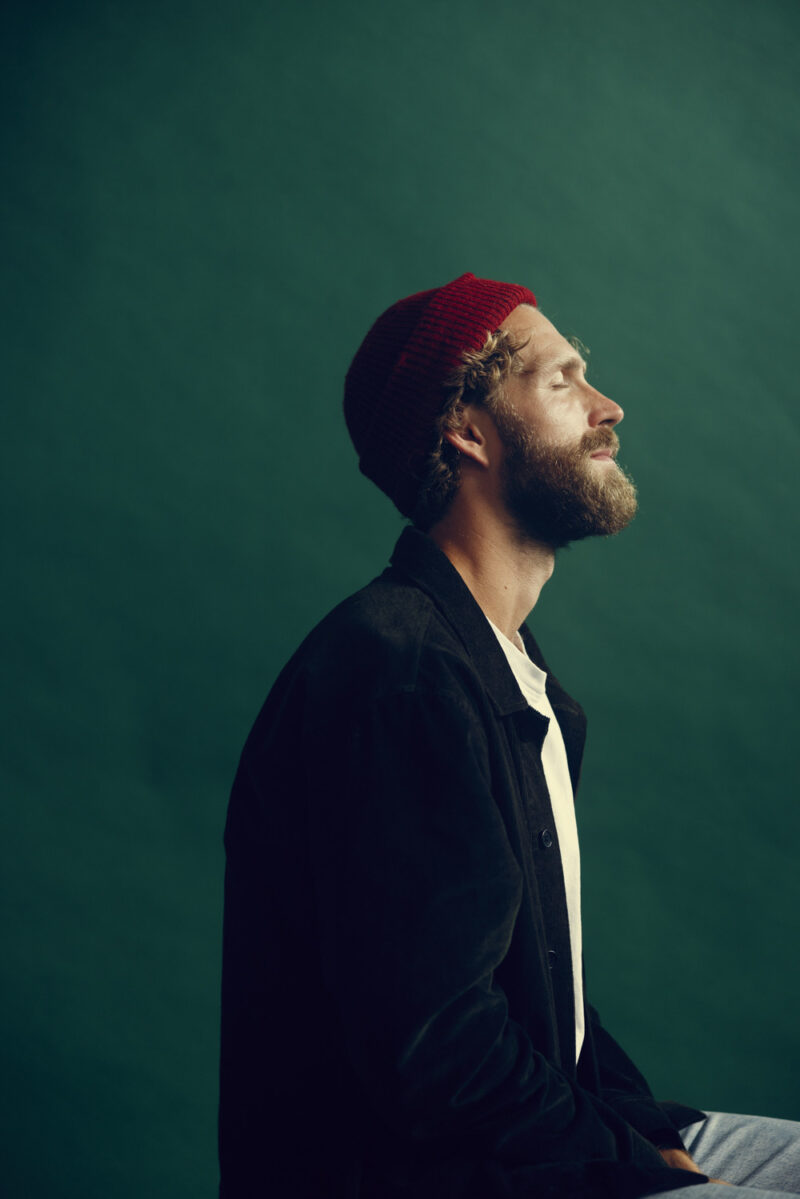 Singer- Songwriter and Musician Max Berend sitting in silence